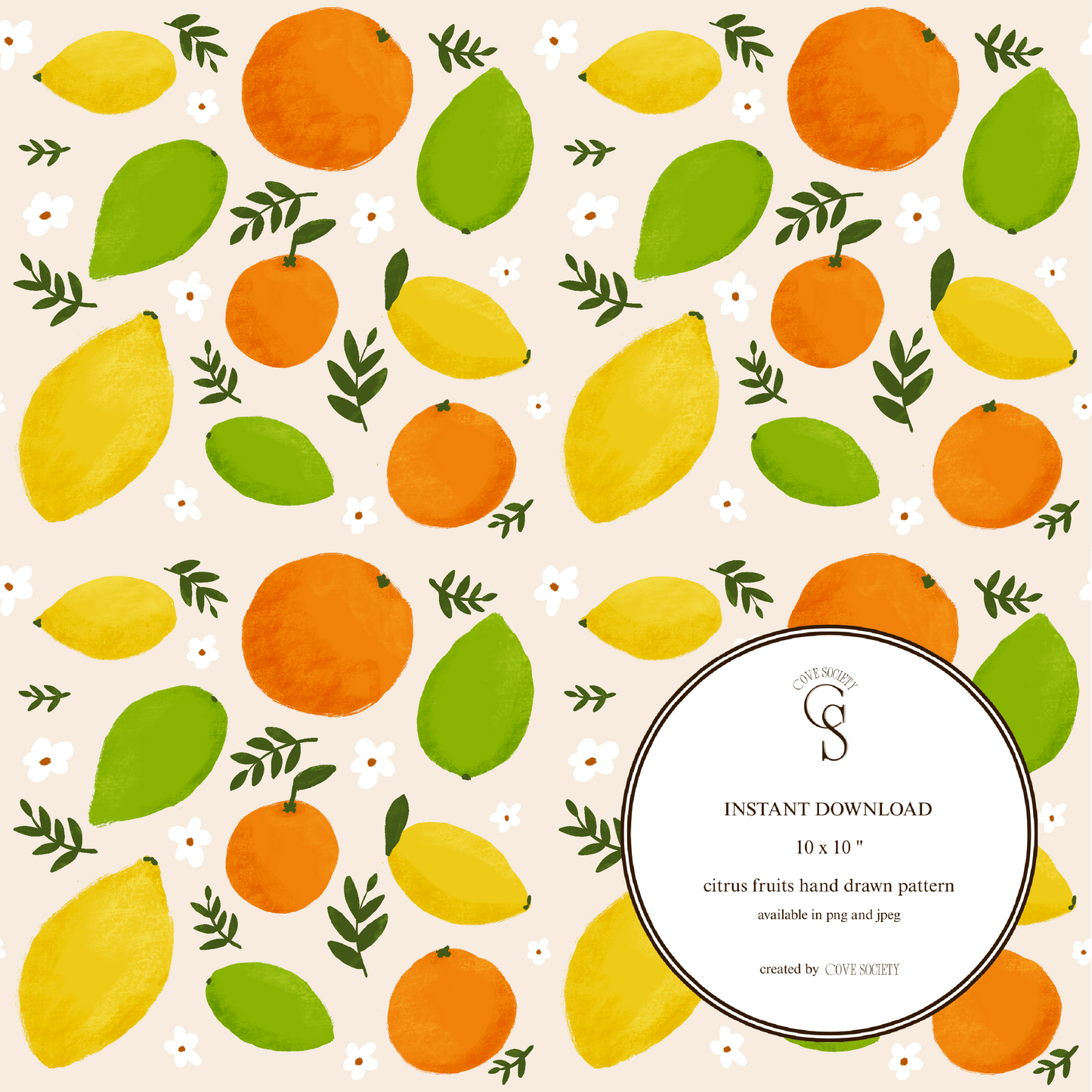 Zesty Citrus Seamless Pattern